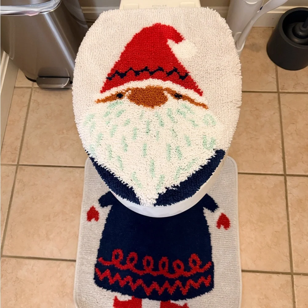 Threshold Santa Bath Mat Set - Red, White, Blue holiday